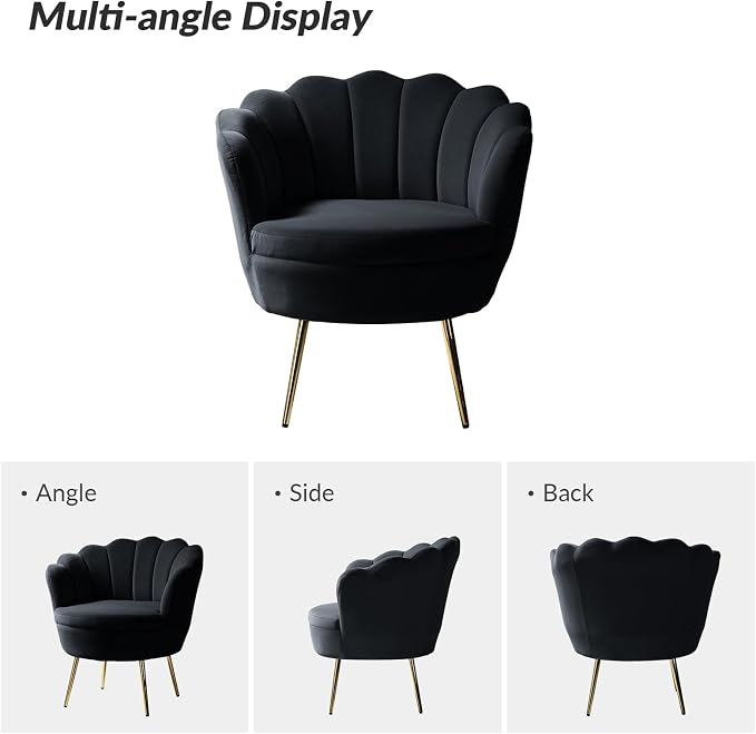 HULALA HOME Modern Velvet Accent Chairs Set of 2 - Image 3