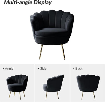 HULALA HOME Modern Velvet Accent Chair - Image 3