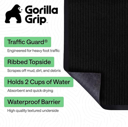GORILLA GRIP Waterproof Traffic Guard Door Mat, 2 Pack, Indoor Outdoor Heavy - Image 2