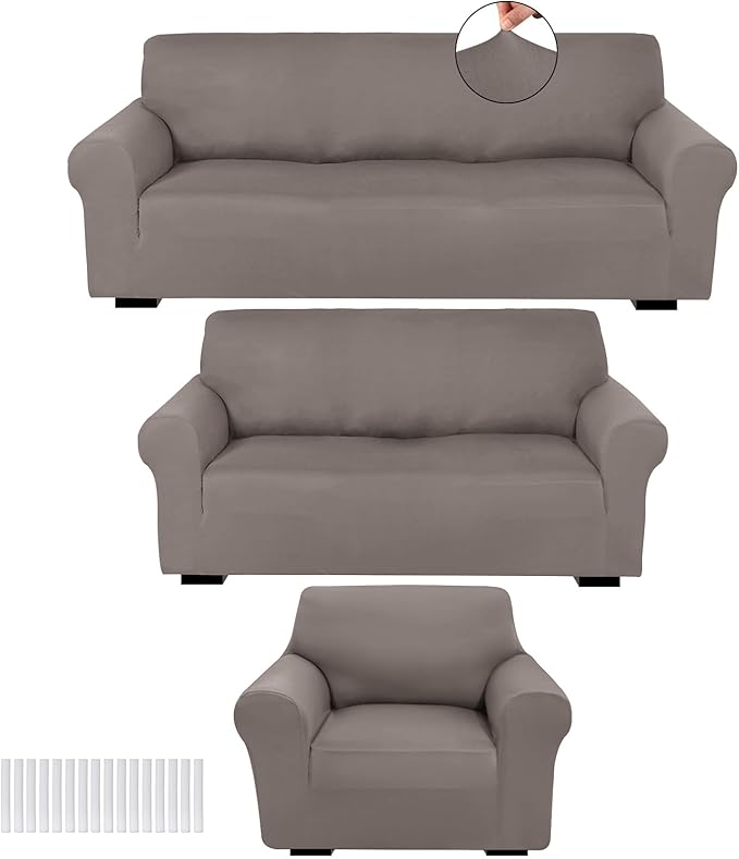 Peryiter 3 Pcs Couch and Loveseat Covers Set Sofa Cover by Peryiter