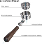 54mm Bottomless Portafilter Compatible with Breville Barista Series and Machines (Filter Basket Included)