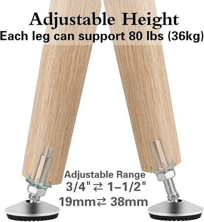4 Set M10 Swivel Adjustable Leveling Feet, Heavy Duty Height Adjuster Furniture - Image 4