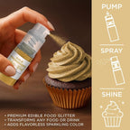 Bakell - Gold Tinker Dust (4g, 1x Mini Spray Pump) Edible Glitter for Food, Desserts, and Beverages!