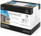 Bestpresso Coffee, French Roast Single Serve K-Cup Pods, Dark Roast, 96 Count (Compatible With 2.0 Keurig Brewers) 8 Packs Of 12 Cups