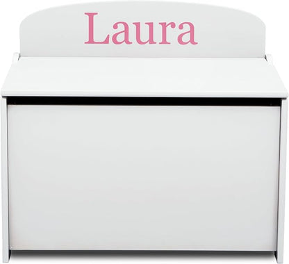 Delta Children Personalized MySize Deluxe Toy Box, Bianca White by DeltaChildren