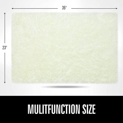 LOCHAS 2x3 Area Rugs Cream Fluffy Living Room Carpets - Image 2