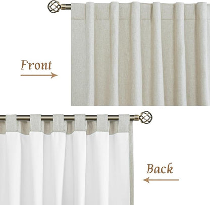100% Blackout Linen Curtains 45 Inch Length - Image 9