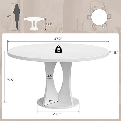 Einhomn 47.2-inch Round Dining Table, Kitchen Table - Image 2