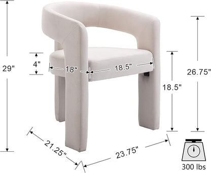 VESCASA Linen Barrel Dining Chair - Image 3
