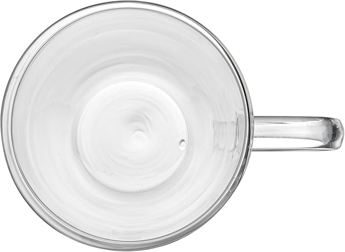 Restaurantware-Forma Professional 13.5 oz Double Wall Glass Mugs, 12 Insulated Coffee Mugs With Handle - Dishwashable, Reusable, Clear Glass Beverage Cups, Freezable, For Hot Or Cold Beverages