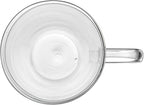 Restaurantware-Forma Professional 13.5 oz Double Wall Glass Mugs, 12 Insulated Coffee Mugs With Handle - Dishwashable, Reusable, Clear Glass Beverage Cups, Freezable, For Hot Or Cold Beverages