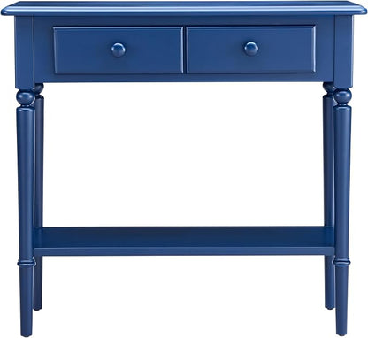 Leick Home Coastal Console Table, Solid Wood, 2 Storage Drawers, Bottom Display - Image 4
