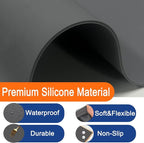 120" x24''(305cmx60cm) Extra Large Silicone Mat for Kitchen Counter, Heat Resistant Countertop Protector, Non-Slip Waterproof Kitchen Island Mat, Easy to Clean, Semitransparent