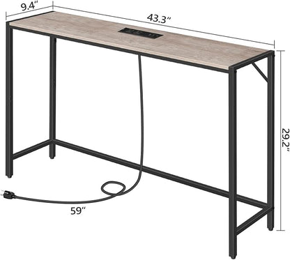 MAHANCRIS Console Table, Narrow Sofa Table, 43.3” Entrance Table - Image 3