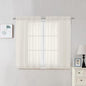 2 Panels Cream Sheer Curtains 54 Inches Length Window Treatment by OVZME