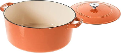 Cuisinart Chef's Classic Enameled Cast Iron Round Covered Casserole (Terracotta Orange, 7- Quart)