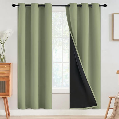 SimpleHome Sage 100% Blackout Curtains Room Darkening Living Room 72 Inch | by SimpleHome