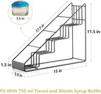 Coffee Syrup Rack for Coffee Bar Accessories, Fits with Torani and Monin Syrup, Coffee Bar Organizer Holds 4 Bottles