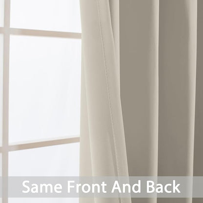 Yakamok Room Darkening Curtains 52x63 inch Length Stone-Living Room | 2 panels - Image 4