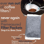 Ground Flavored Coffee In Filter Packs | Medium Roast Low Acid Mold Free Pouches | Sampler Packets | Salted Caramel Gourmet Powder Bags for 10-12 Cup Drip Maker | Highest Rated Individual Premeasured Coffee