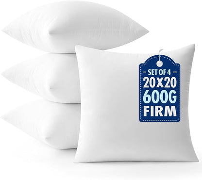MIULEE 20x20 Throw Pillows Inserts 4 Pack, Decorative Pillows by MIULEE