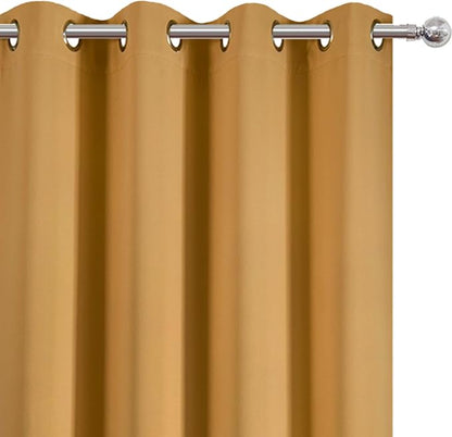 Blackout Curtains 66 x 95 inch/Mustard Yellow Curtains Set of 2 Panels/Thermal - Image 6