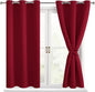 Blackout Curtains for Bedroom, Christmas Red 38 x 54 Inch, 2 Panels | Thermal by Hiasan