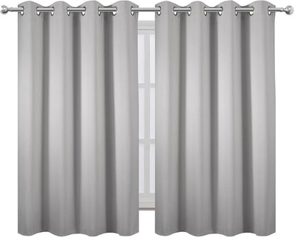 Light Grey Blackout Curtains 52 x 54 Inch Length/Set of 2 Curtain - Image 2
