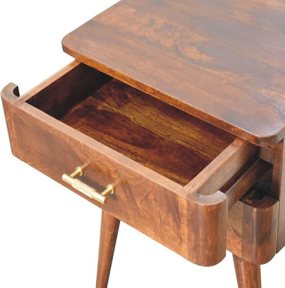 Scandinavian Design Chestnut T-Bar Nightstand - Image 7