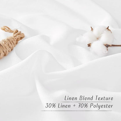 NICETOWN Linen White Curtains 96 inches Long, Grommet Thick Linen Blend Privacy - Image 4