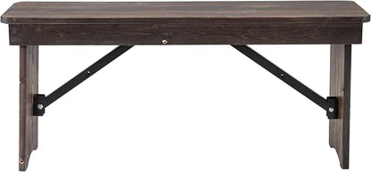 Flash Furniture HERCULES 40" x 12" Folding Farm Bench, Solid Pine Entryway - Image 8
