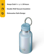 RTIC Little Journey Bottle with Straw, Insulated, Stainless Steel, Metal, Double Wall Vacuum-Insulation, Ceramic-Lined, Leak-Proof Lid, BPA-Free Water Flask for Sports, Travel, RTIC Ice Glitter