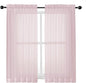 Sheer Curtains 54 Inch Length 2 Panels Set, Blush Sheer Curtain by OWENIE