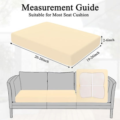 HEBE Outdoor Cushion Covers 12 Pcs, Stretch Patio Sofa Couch Cushion Cover | - Image 3