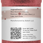 BAKELL Christmas Red Edible Glitter, 45 Grams | TINKER DUST Edible Glitter | KOSHER Certified | 100% Edible Glitter | Cakes, Cupcakes, Cake Pops, Drinks, Dessert Vegan Glitter & Dusts (45g Shaker, Christmas Red)