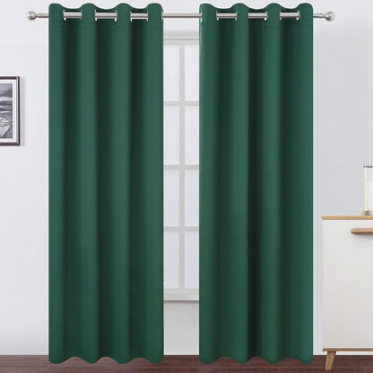 Blackout Curtains 52 x 120 Inch Long Dark Green Curtains Set of 2 Panels Room by Lemomo