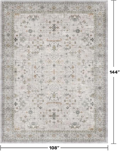 Large Light Gray & Sage 9x12 Living Room Rug - Image 2