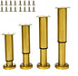 4PCS Adjustable 9.64-16.6 Inch Metal Furniture Legs Brass Furniture Replacement by SWTOOL