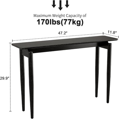 AQIMUELE Wood Console Table Black Entryway Table, Thin Console Table, Sofa - Image 2