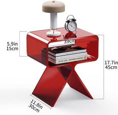Acrylic Nightstand Side Table Modern Design Clear Home Decor Display End Table - Image 3