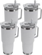 HASLE OUTFITTERS 30oz Tumbler Bulk with Handle, Insulated Travel Coffee Mug Set with Handle Leak-Proof Double Wall Stainless Steel Vacuum Tumblers Pack Metal Cup for Hot and Cold Drink