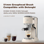 51mm Espresso Coffee Machine Electric Cleaning Brush Espresso Machine Cleaning Brush 360° Totally Enclosed Cleaning for 3 EARS 51MM Delonghi Dedica Style Series EC680 and EC685, SMEG ECF01