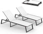 Aluminum Chaise Lounge Chair Outdoor, Foldable& No Assembly Patio Pool Lounge by Oasbira