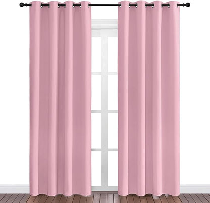 NICETOWN Crystal Pink Blackout Curtains Grommet - Image 2