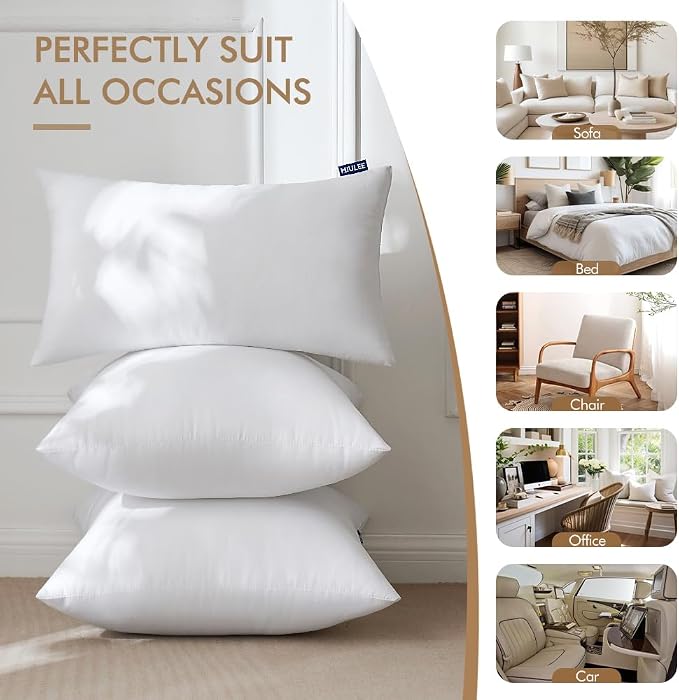 MIULEE 26x26 Euro Pillow Inserts Set of 2, Throw Pillows - Image 6