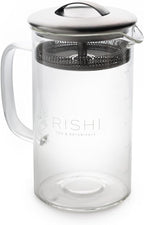 Rishi Tea Simple Brew Teapot - For 20oz Loose Tea Preparation, Built-in Strainer, Everyday Teaware, Easy to Clean, Borosilicate Glass, Enjoy Hot or Iced - 600ml