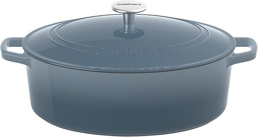 Cuisinart Chef's Classic Enameled Cast Iron Oval Covered Casserole (Gradient Navy, 7- Quart)