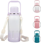 BJPKPK Insulated Water Bottle 40oz Stainless Steel Water Bottles with Handle and Lid Dishwasher Safe Metal Thermos for Sports,Purple Pearl