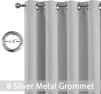Yakamok Room Darkening Curtains 52x72 inch Length Light Grey-Living Room | 2 - Image 4