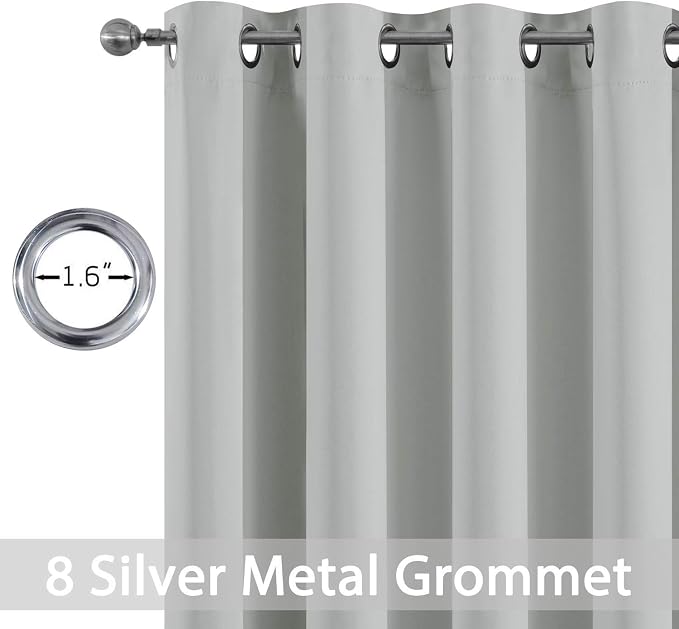 Yakamok Room Darkening Curtains 52x54 inch Length Light Grey-Living Room | 2 - Image 3